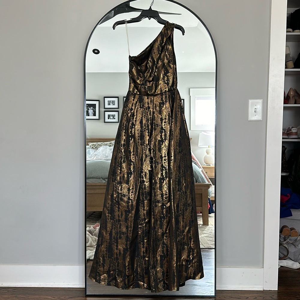 Js Collections Gold And Black One Shoulder Formal… - image 1